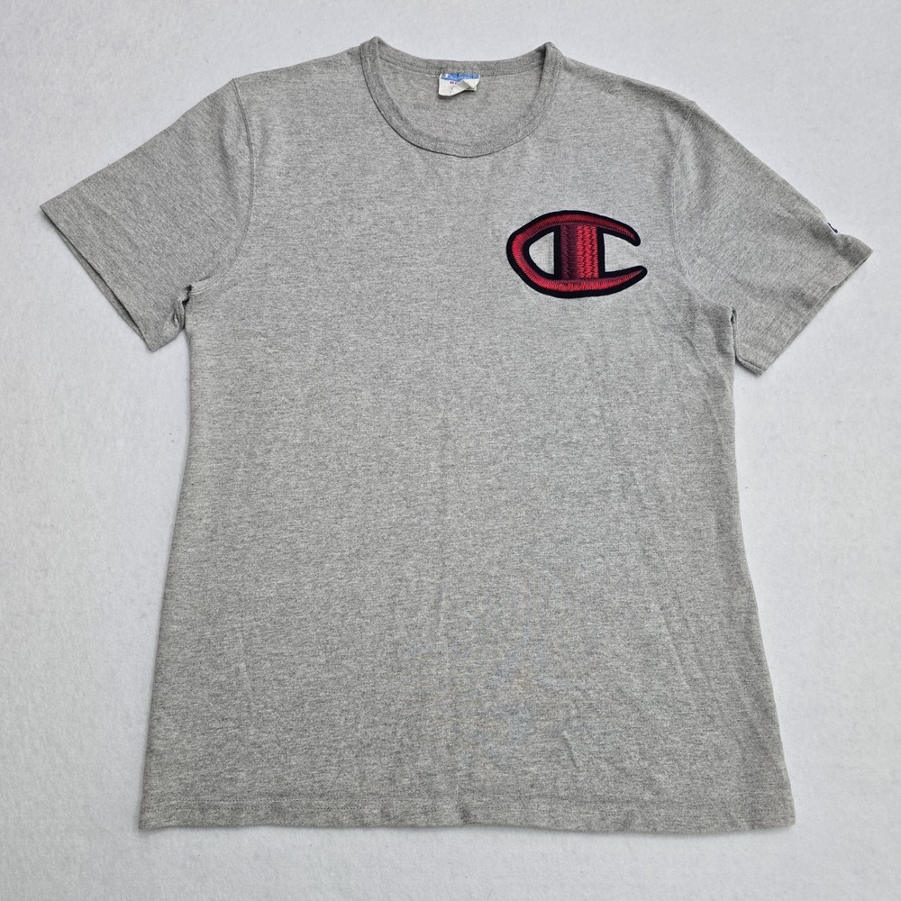 Champion Heritage Mens Gray T-Shirt Large Chenille C Logo GT19 Medium